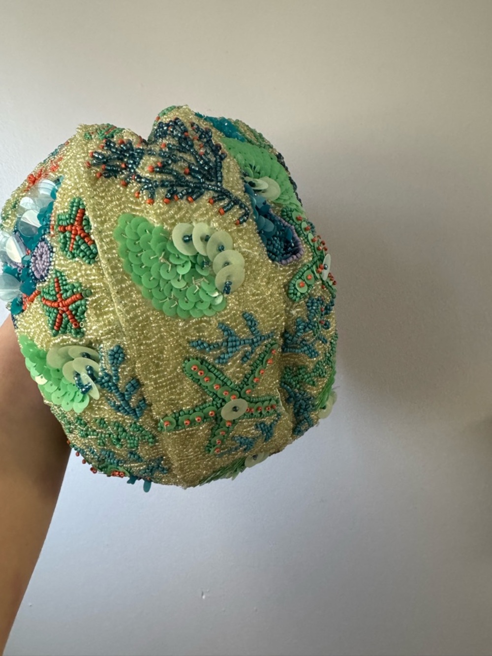 VIRAL BEADED BAG TJ MAXX Embellished Sea-Theme Beaded Shoulder Bag in Mint Green - Picture 3 of 5